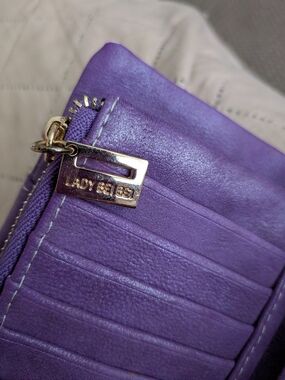 Lady Bei Bei Purple Leather Card Wallet